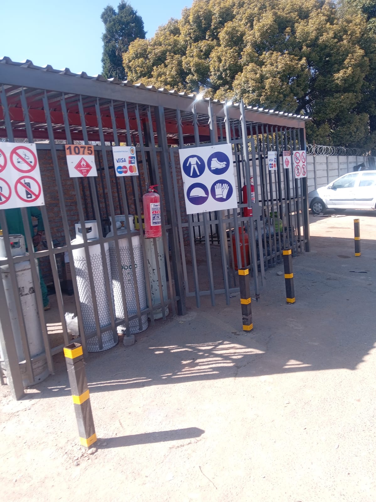 LPG cylinders secured at the Ignitx Gas Solutions yard